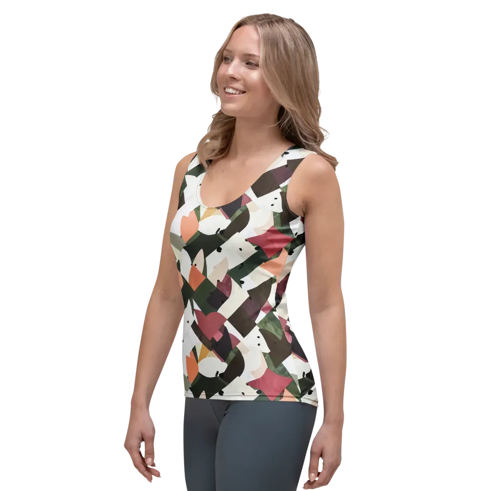 Patchwork Menagerie on Women's Tank Top — Left Front