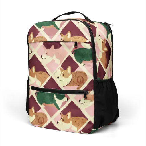 Corgi Quilt on a Utility Backpack