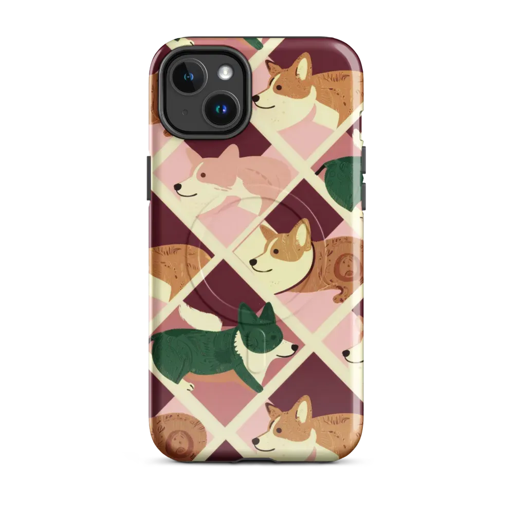 Corgi Quilt on MagSafe Tough Case for iPhone® — Front