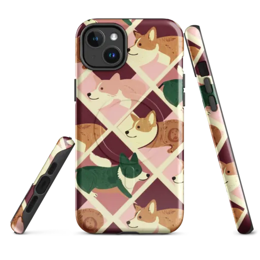Corgi Quilt on a MagSafe Tough Case for iPhone®