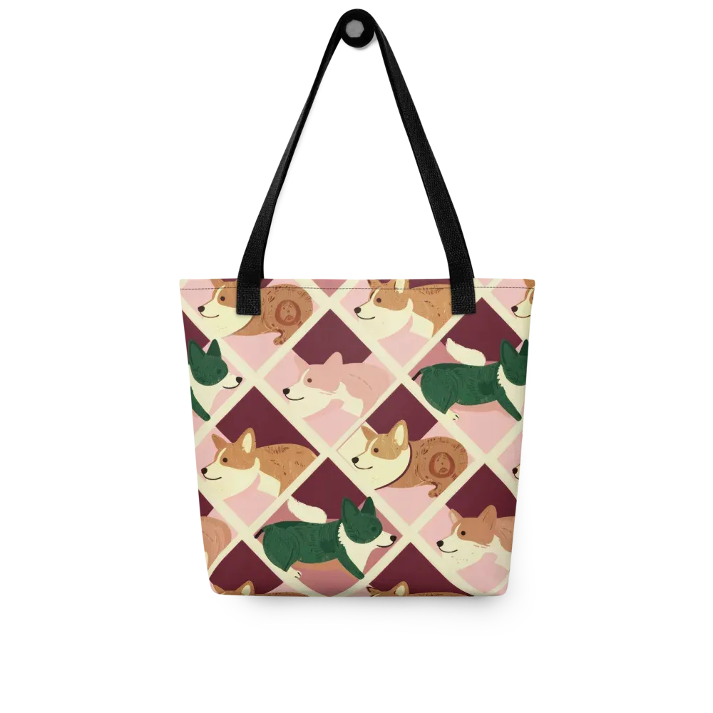 Corgi Quilt on Tote Bag — Front