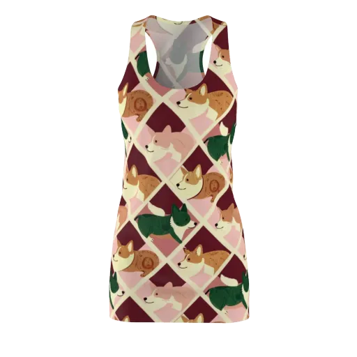 Corgi Quilt on a Racerback Dress