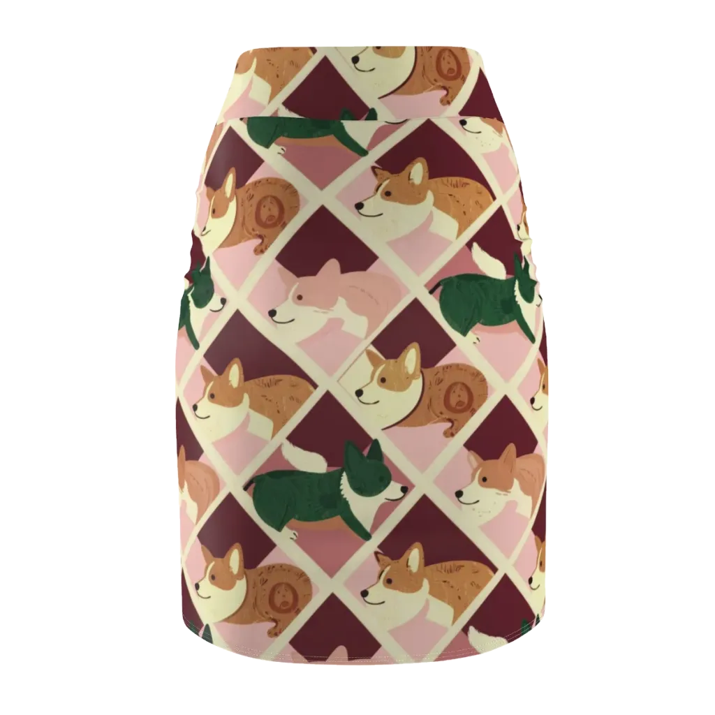 Corgi Quilt on Pencil Skirt — Back