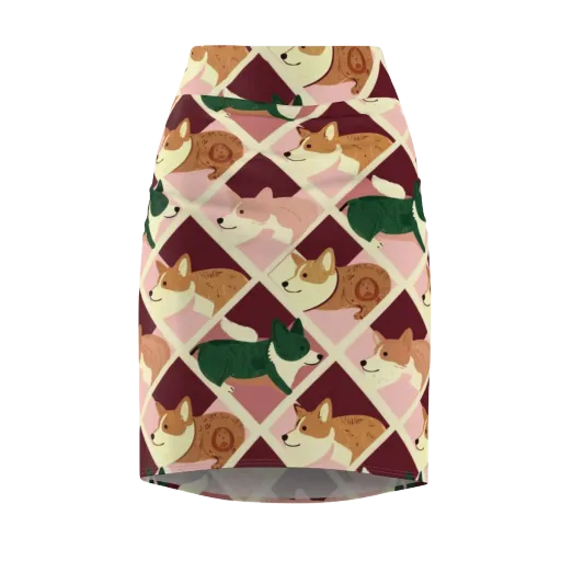 Corgi Quilt on a Pencil Skirt