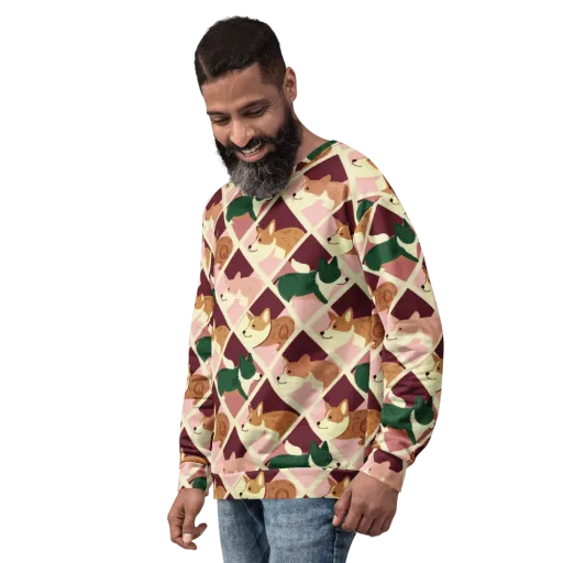 Corgi Quilt on a Sweatshirt