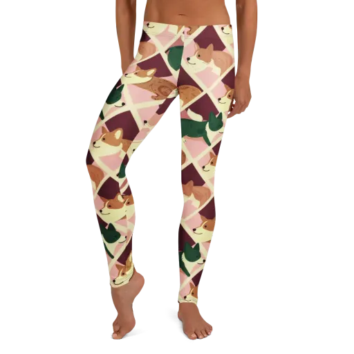 Corgi Quilt on a Leggings