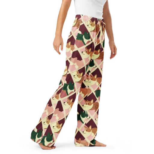 Corgi Quilt on a Women's Pajama Pants