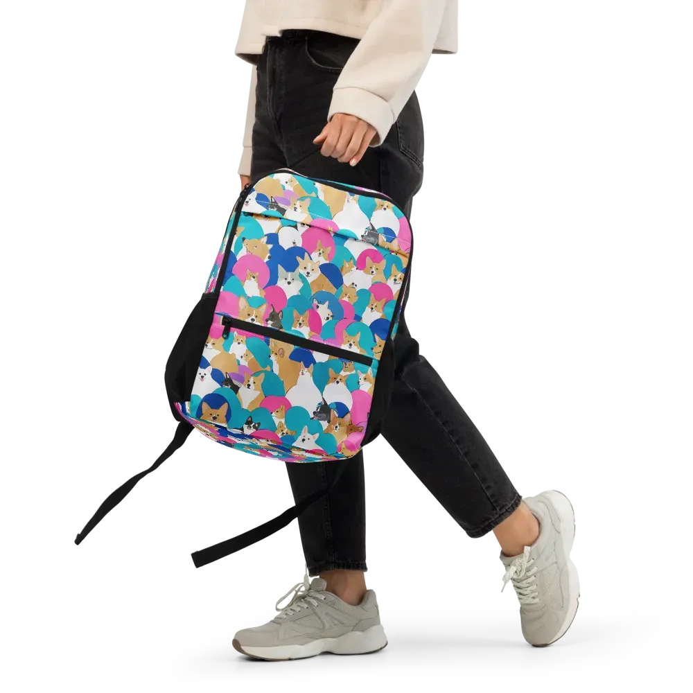 Cobalt Corgi Club on Utility Backpack — Front