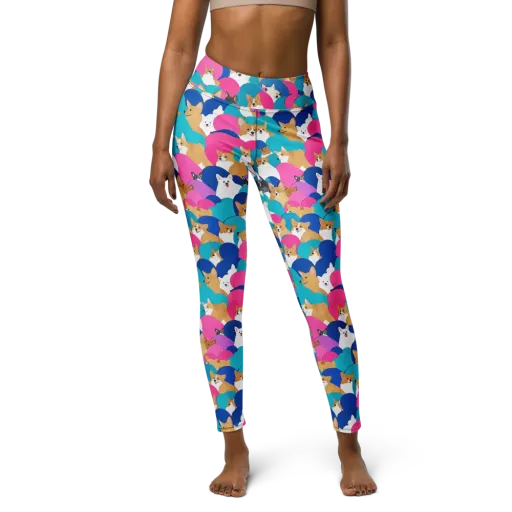 Cobalt Corgi Club on a Yoga Leggings