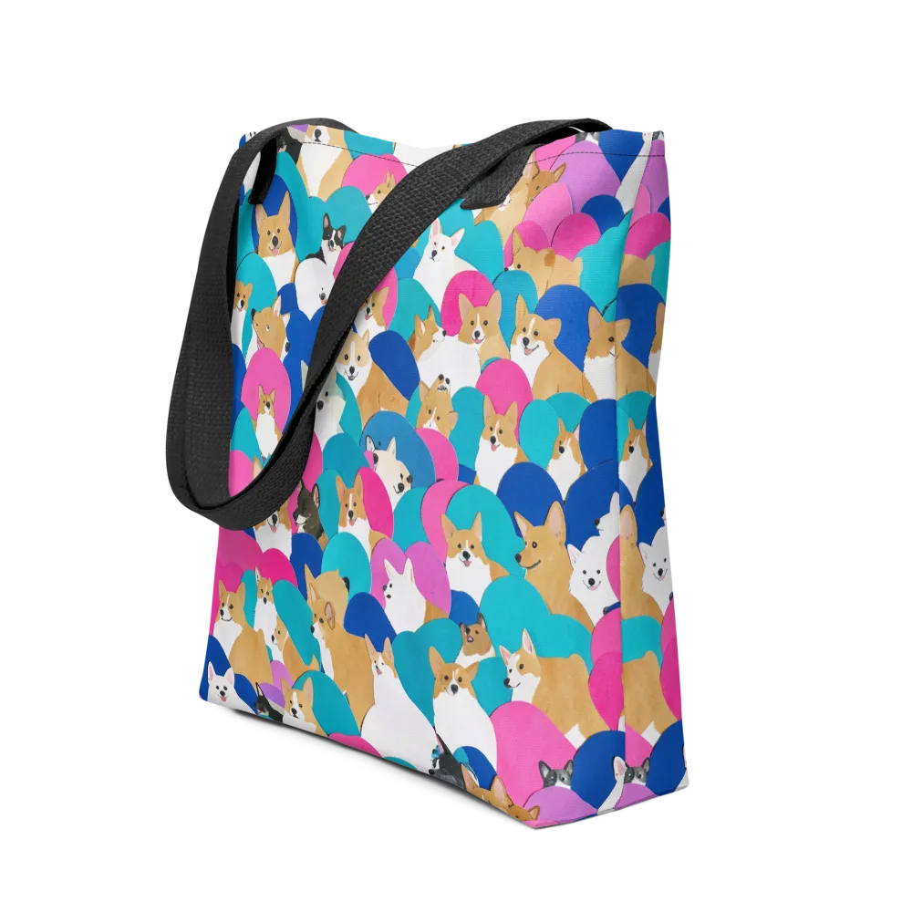 Cobalt Corgi Club on Tote Bag — Front