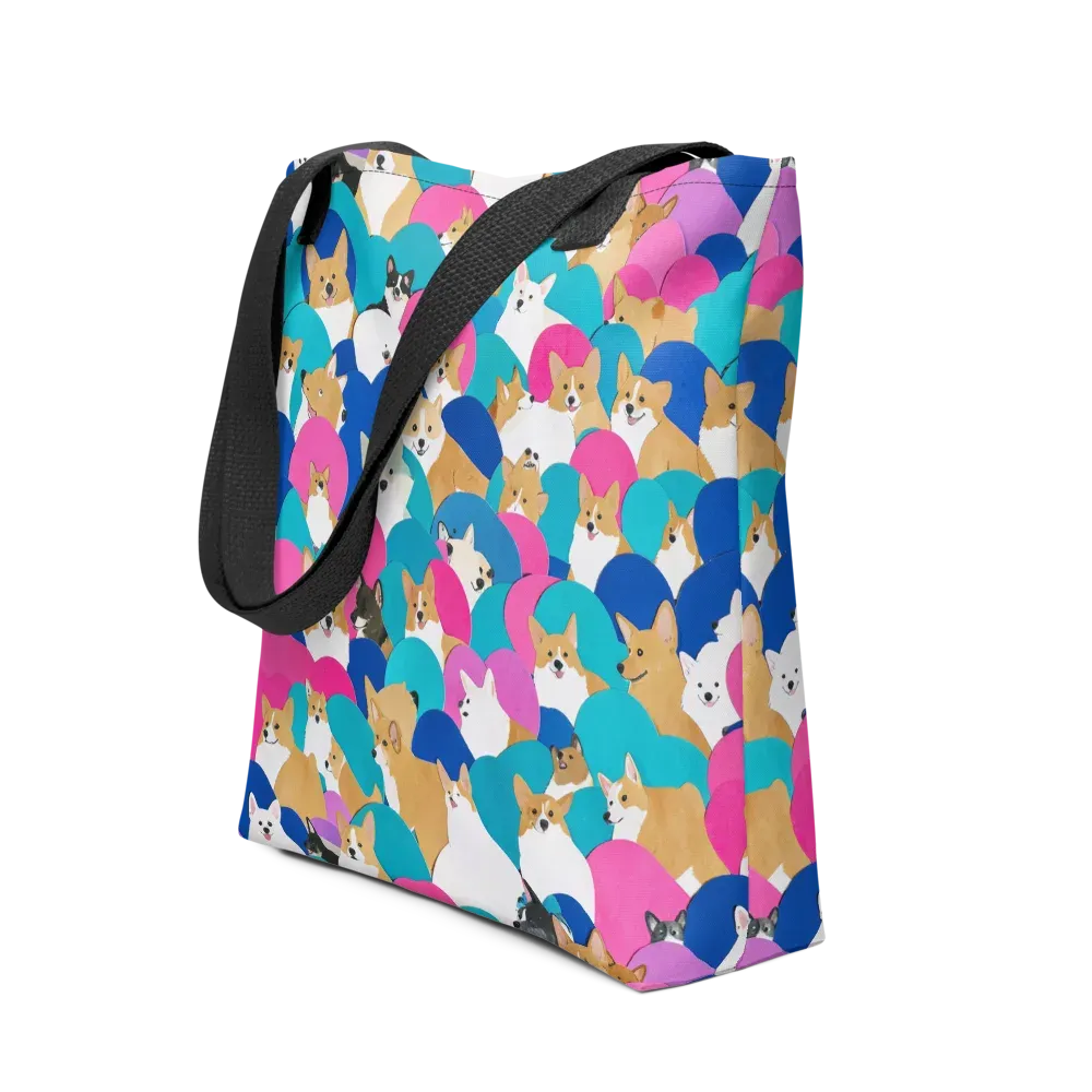 Cobalt Corgi Club on Tote Bag — Front