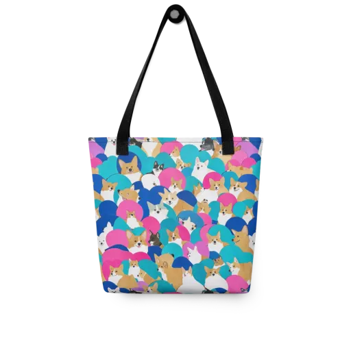 Cobalt Corgi Club on a Tote Bag