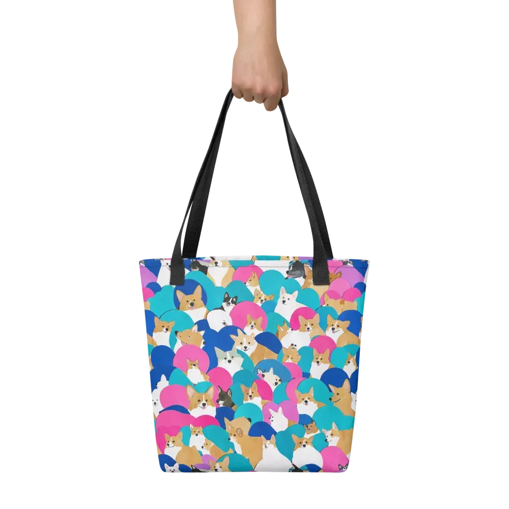 Cobalt Corgi Club on Tote Bag — Front