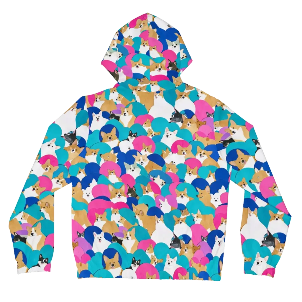 Cobalt Corgi Club on Women's Full-Zip Hoodie — Back