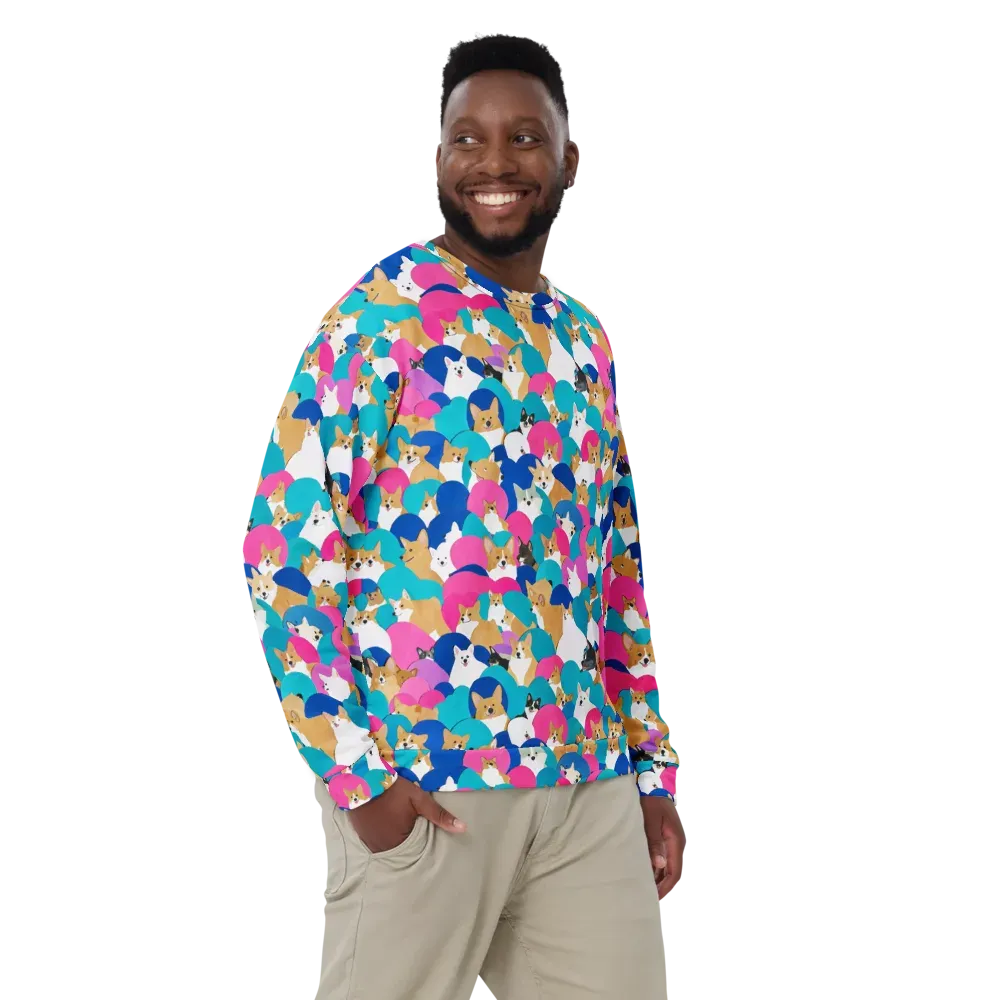 Cobalt Corgi Club on Sweatshirt — Front