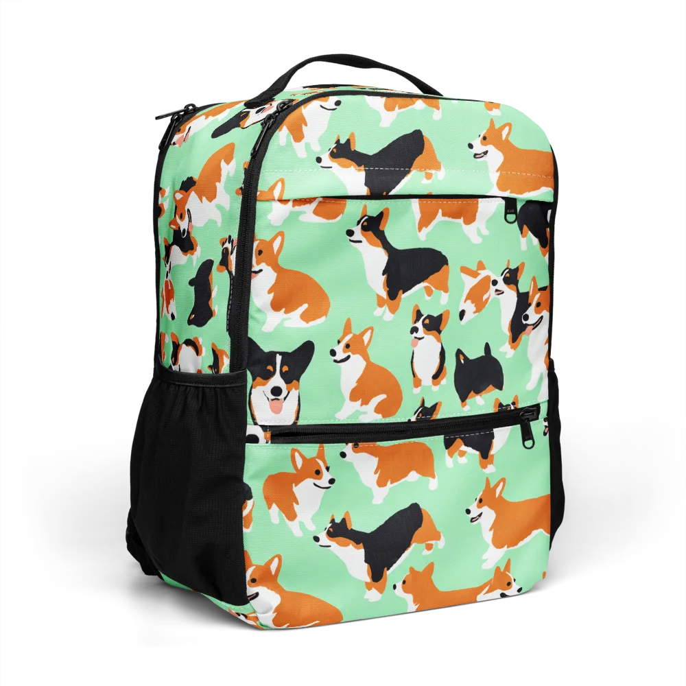 Minted Corgis on Utility Backpack — Right Front