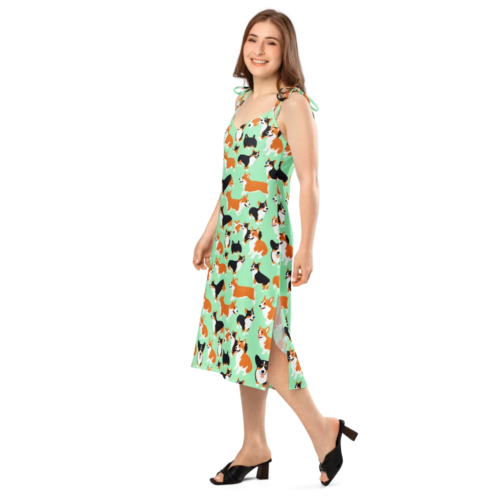 Minted Corgis on Slip Dress — Left Front