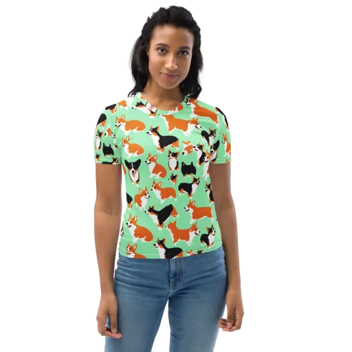 Minted Corgis on a Women's Crew Neck T-Shirt