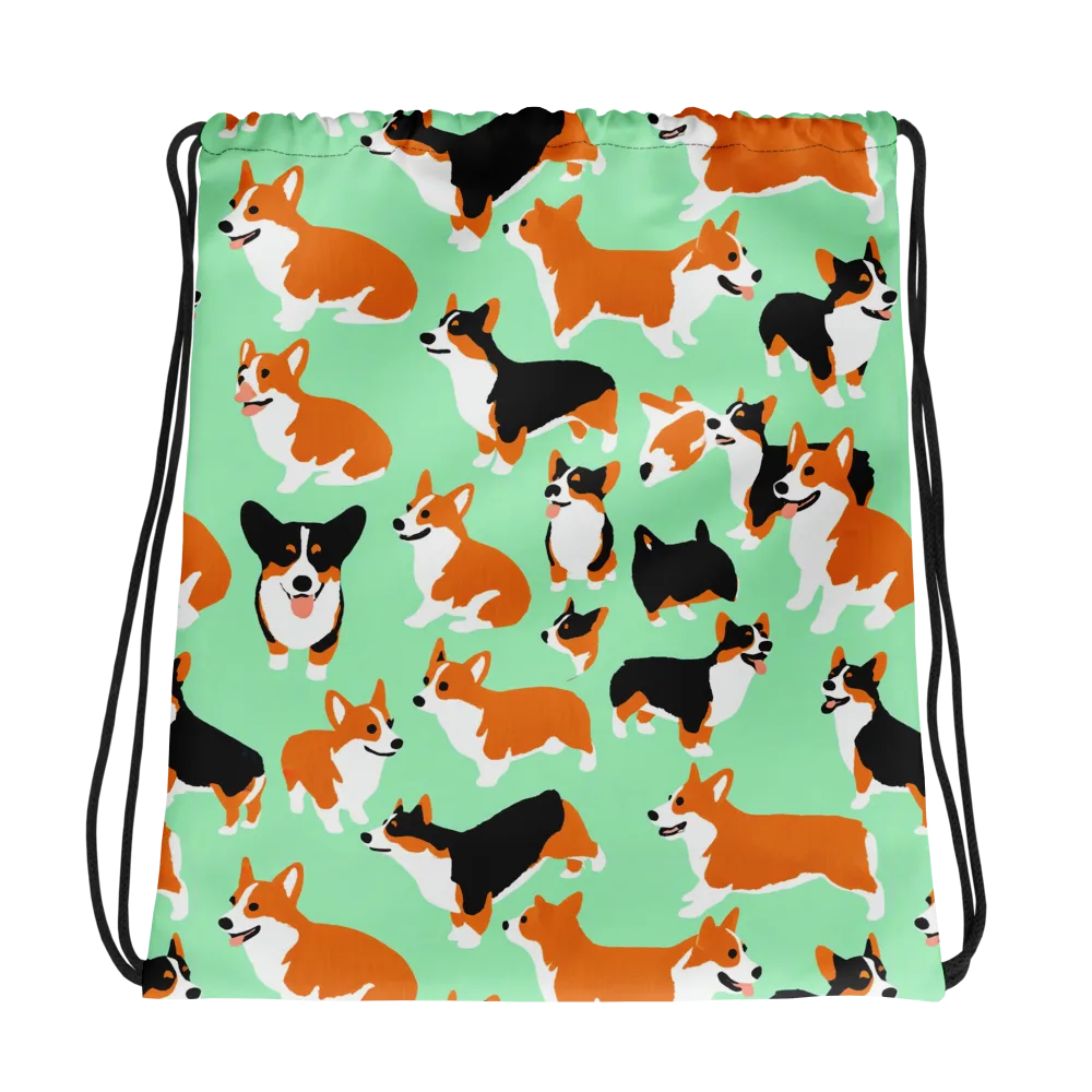 Minted Corgis on Drawstring Bag — Photo
