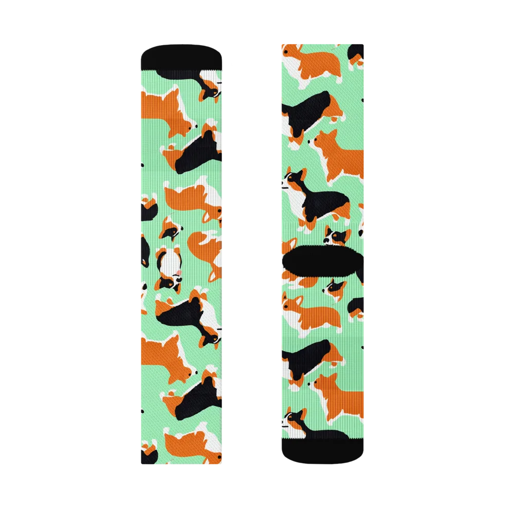 Minted Corgis on Socks — Right Sock
