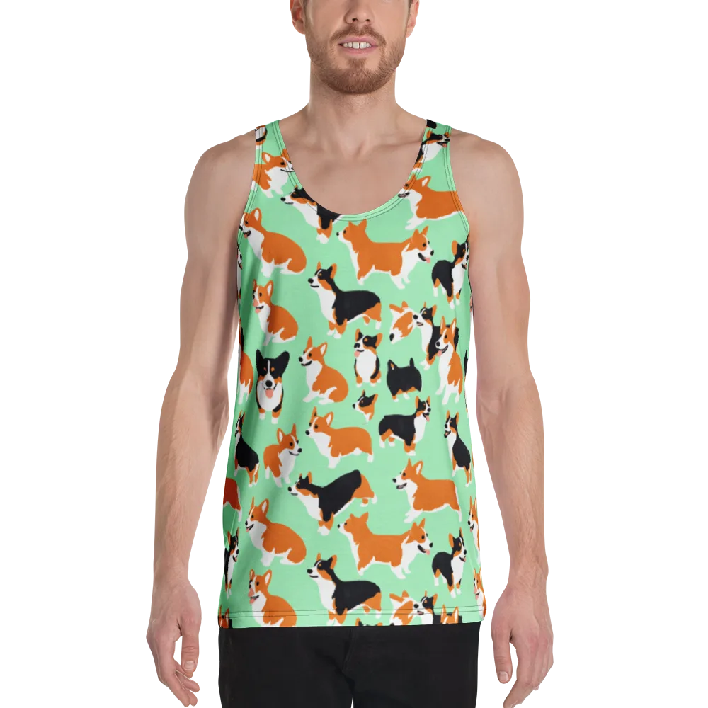 Minted Corgis on Men's Tank Top — Front