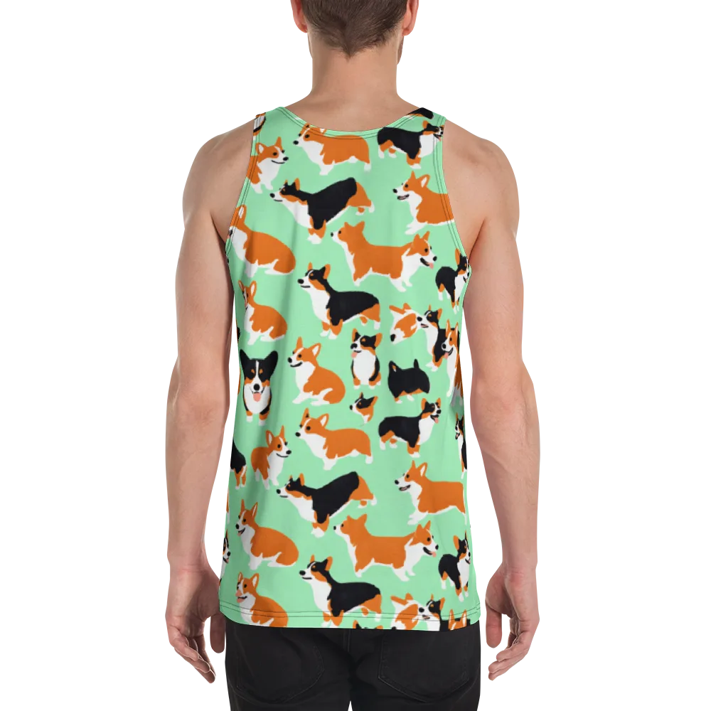 Minted Corgis on Men's Tank Top — Back