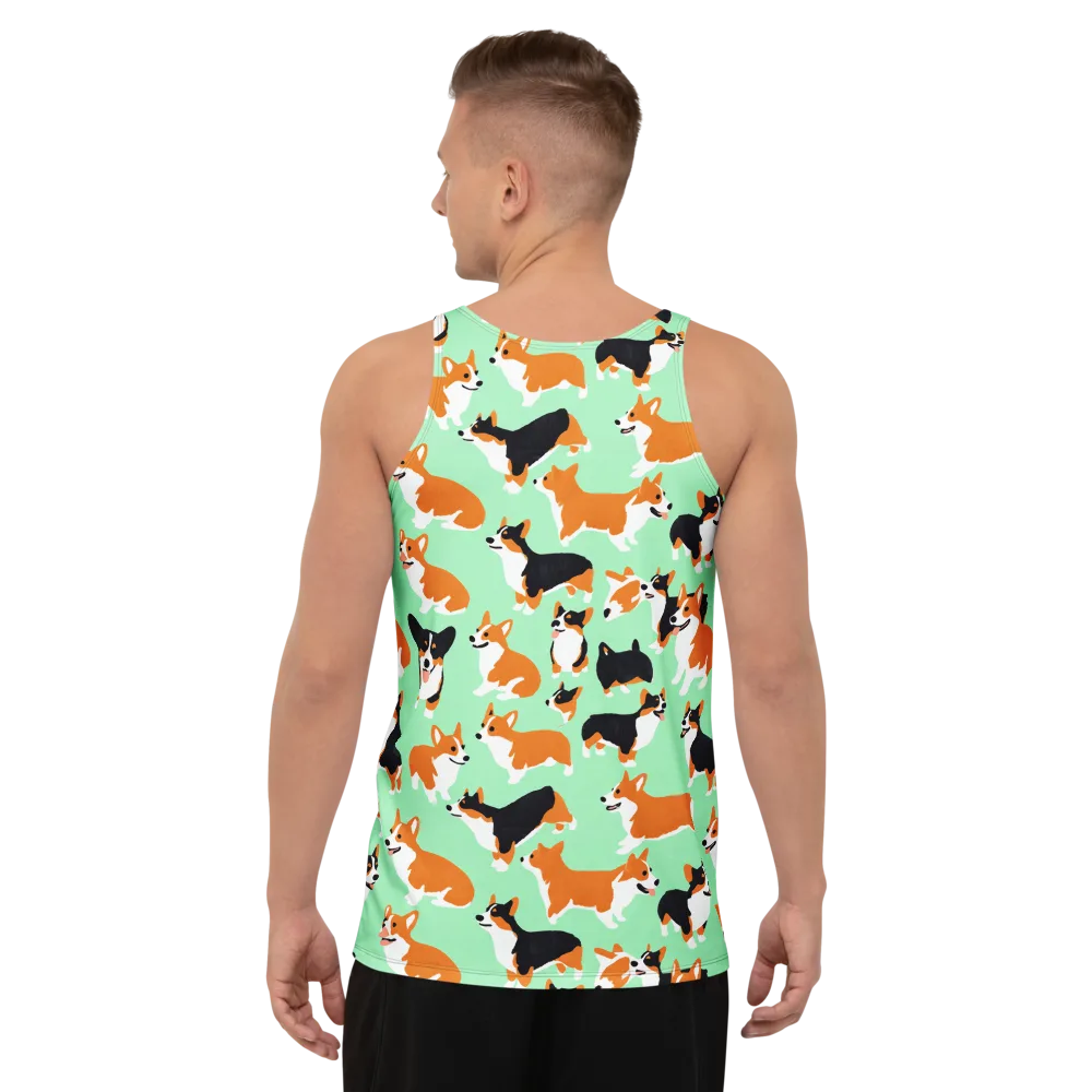 Minted Corgis on Men's Tank Top — Back