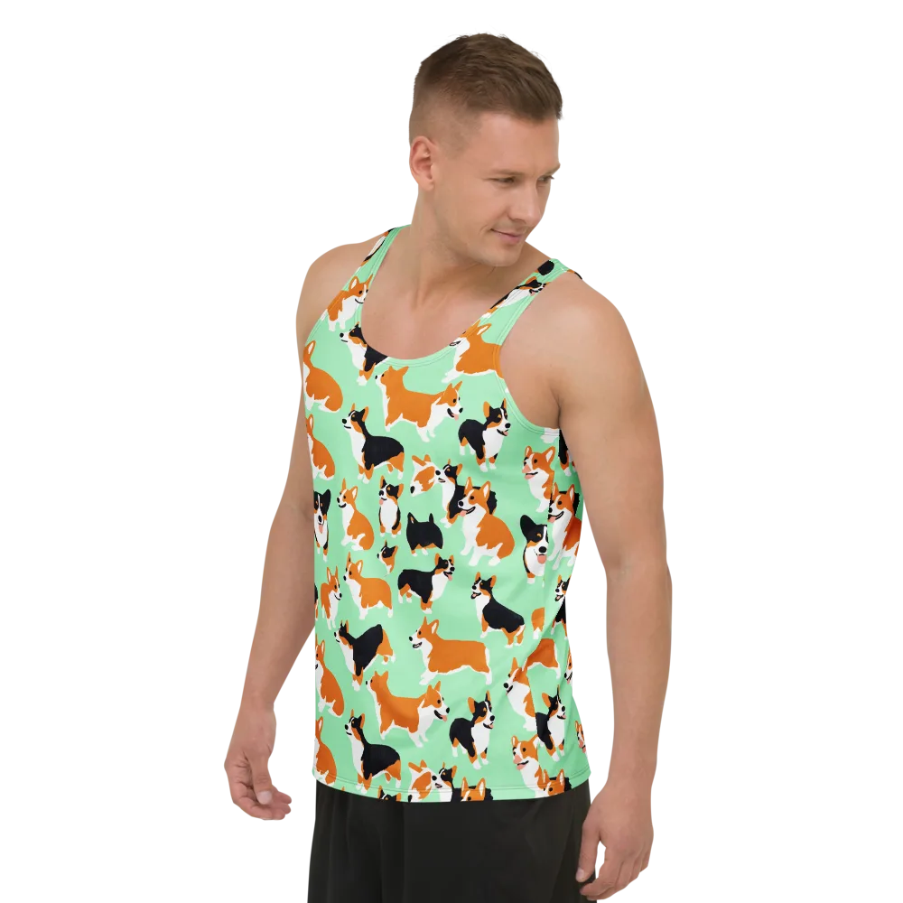 Minted Corgis on Men's Tank Top — Left Front