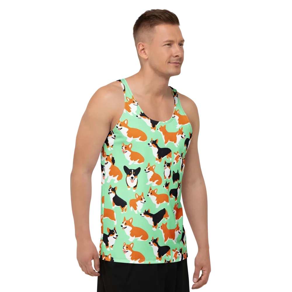 Minted Corgis on Men's Tank Top — Right Front