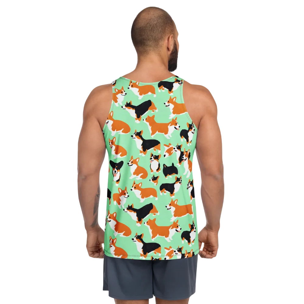 Minted Corgis on Men's Tank Top — Back