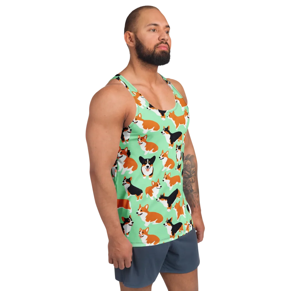 Minted Corgis on Men's Tank Top — Right Front