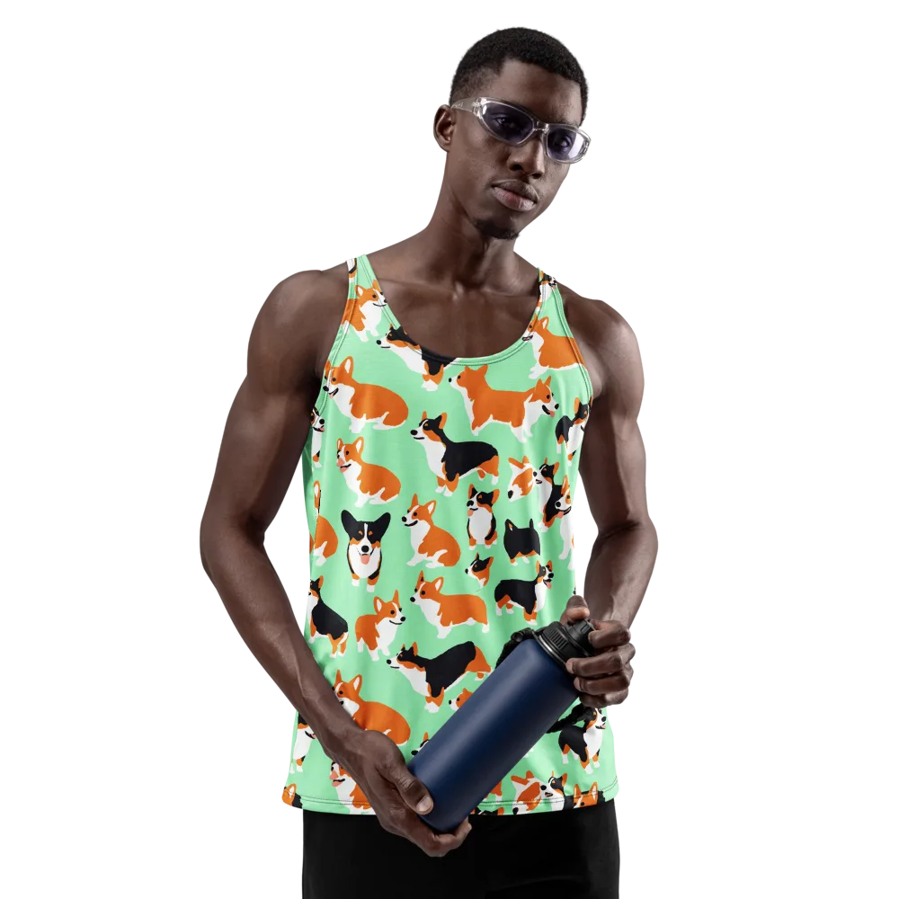 Minted Corgis on Men's Tank Top — Front