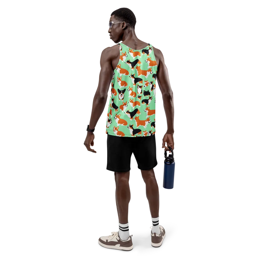 Minted Corgis on Men's Tank Top — Back