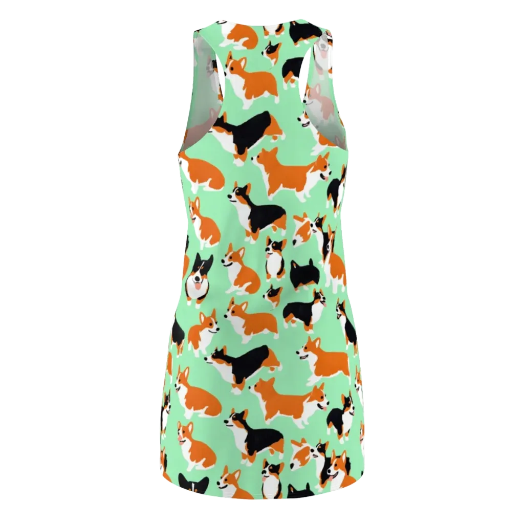 Minted Corgis on Racerback Dress — Back