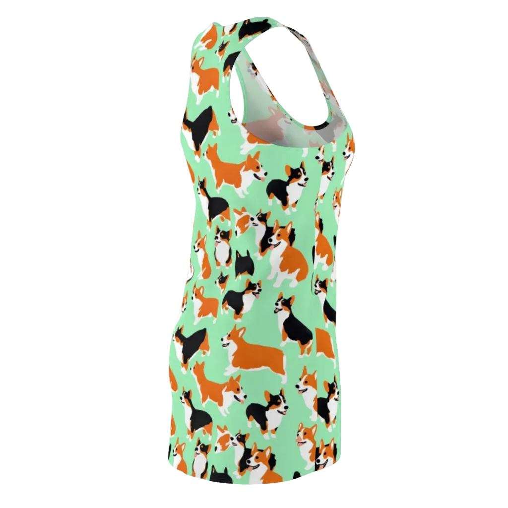 Minted Corgis on Racerback Dress — Back Side