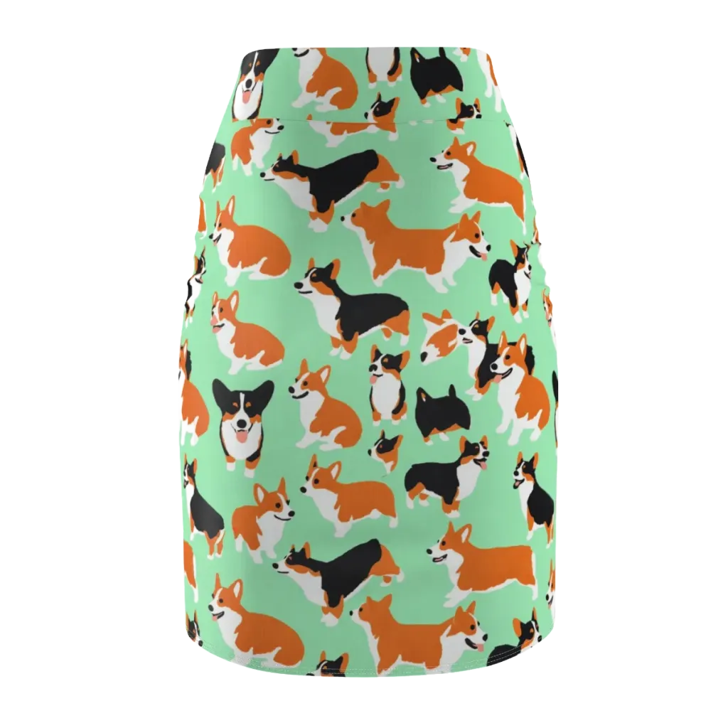 Minted Corgis on Pencil Skirt — Back