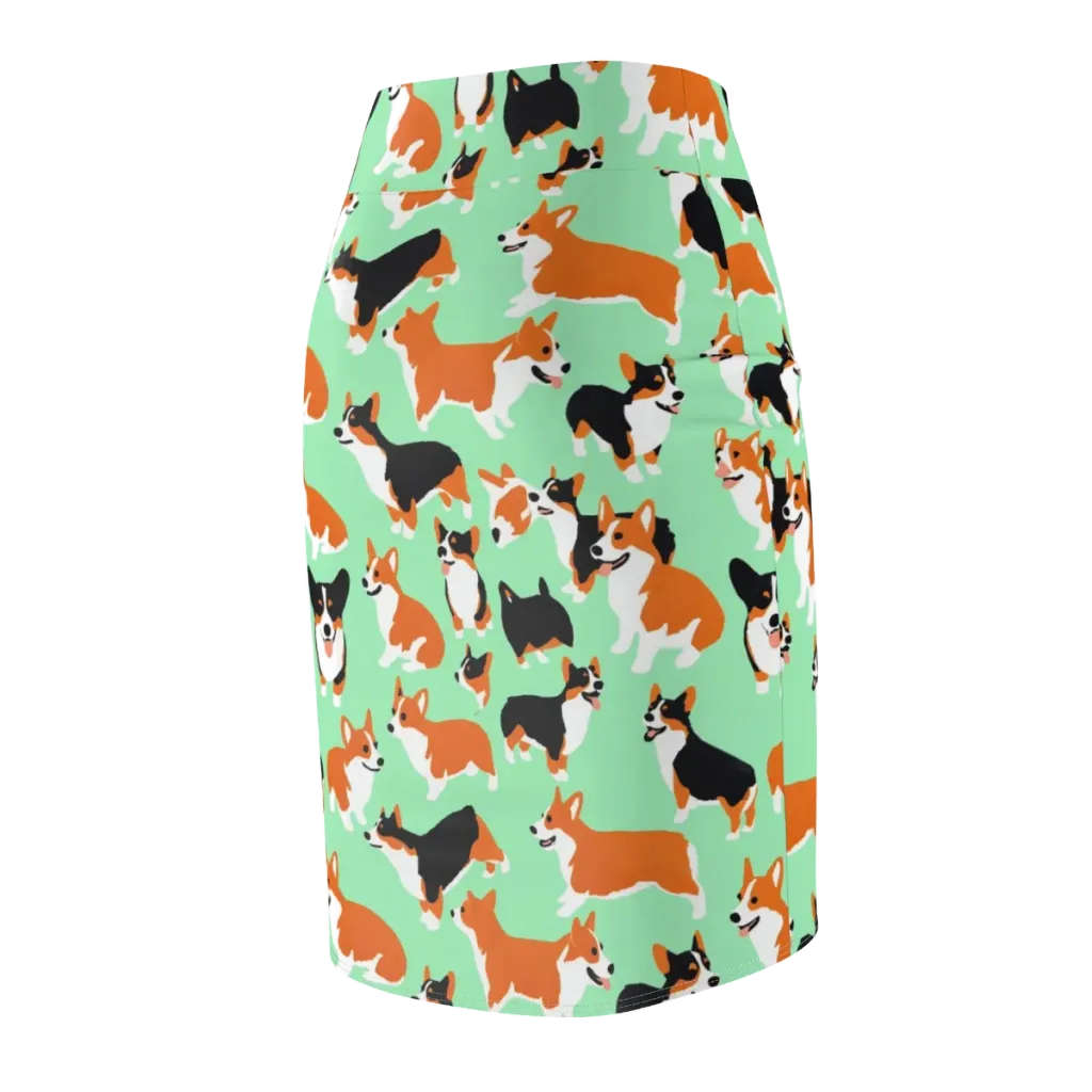 Minted Corgis on Pencil Skirt — Back Side
