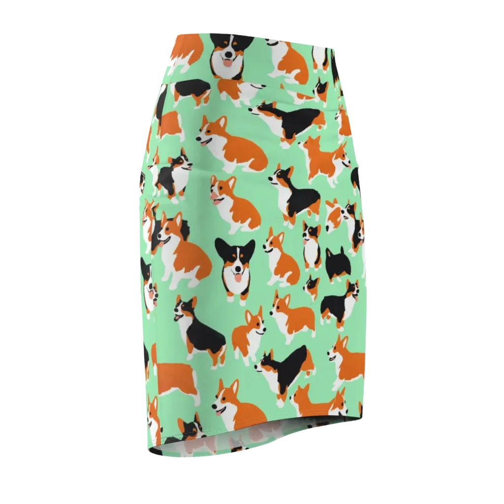 Minted Corgis on Pencil Skirt — Front Side