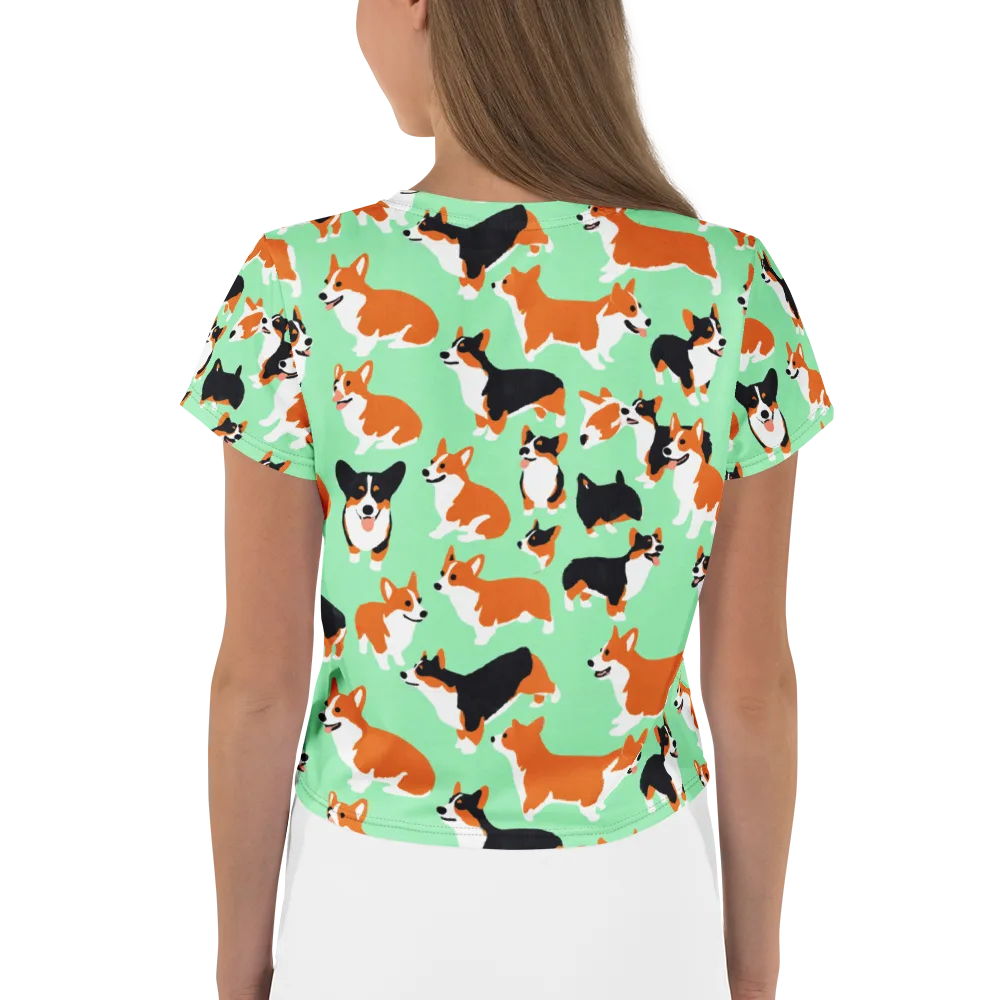 Minted Corgis on Crop Tee — Back