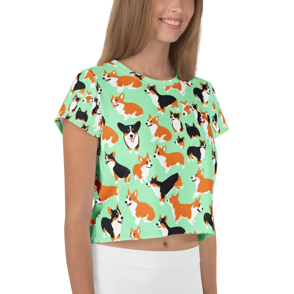 Minted Corgis on Crop Tee — Right