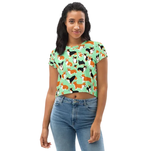 Minted Corgis on a Crop Tee