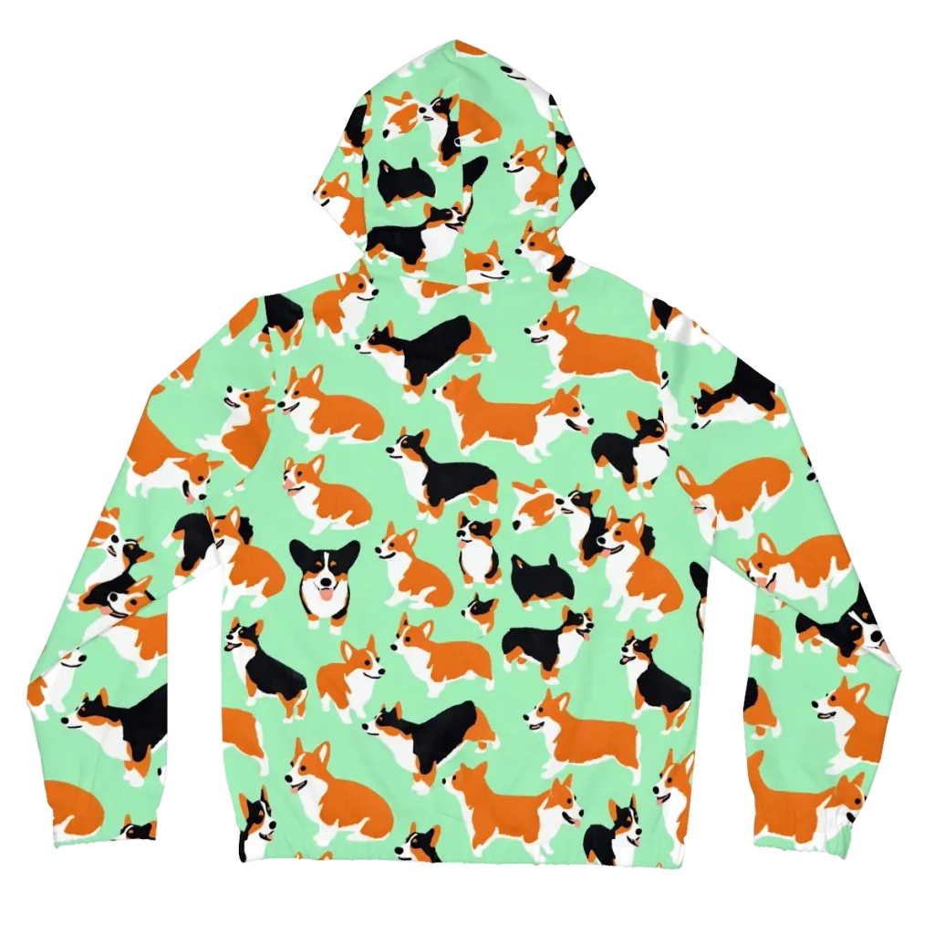 Minted Corgis on Women's Full-Zip Hoodie — Back