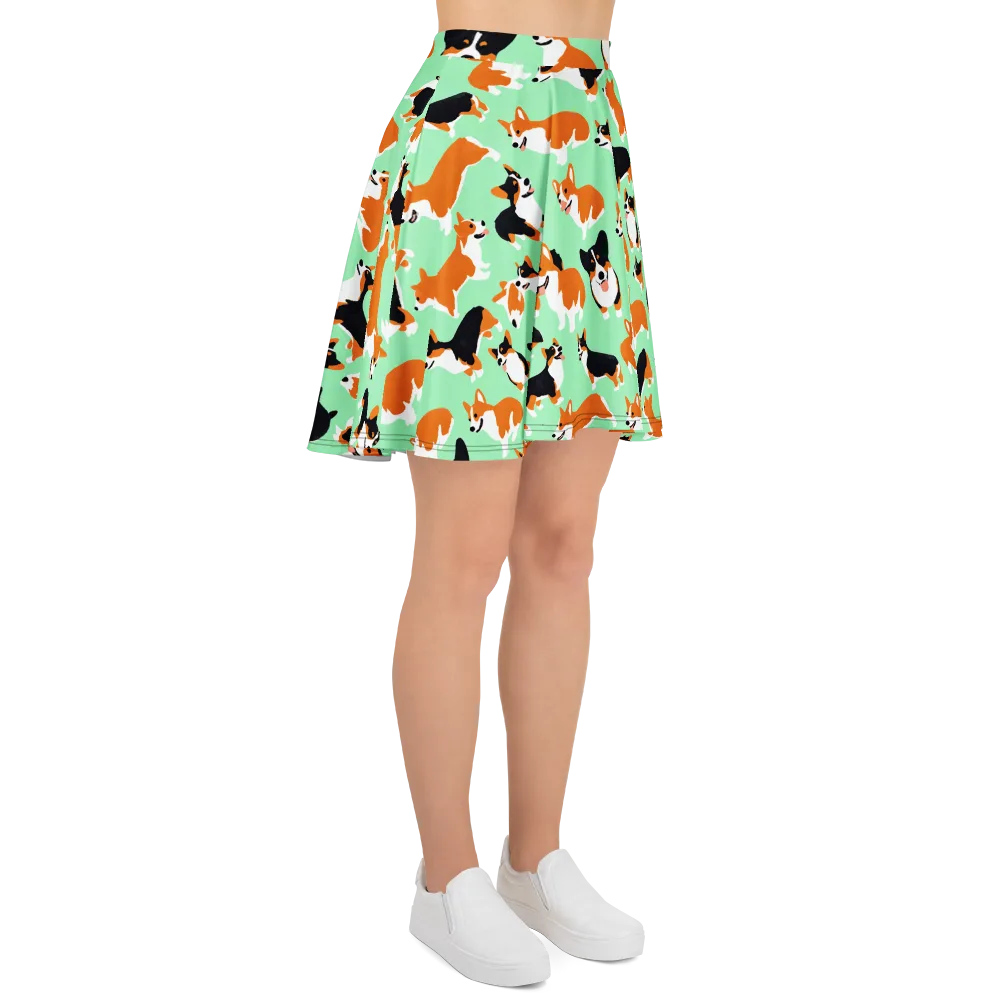 Minted Corgis on Skater Skirt — Right