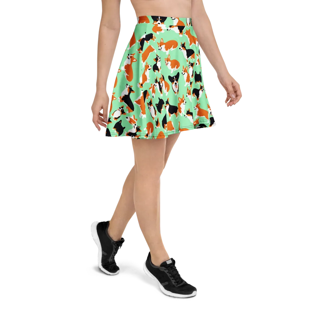 Minted Corgis on Skater Skirt — Right