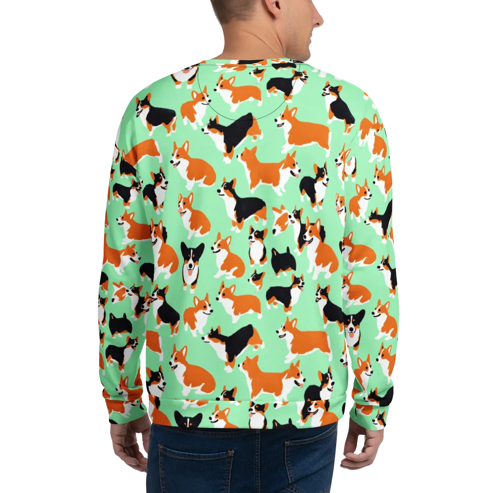 Minted Corgis on Sweatshirt — Back