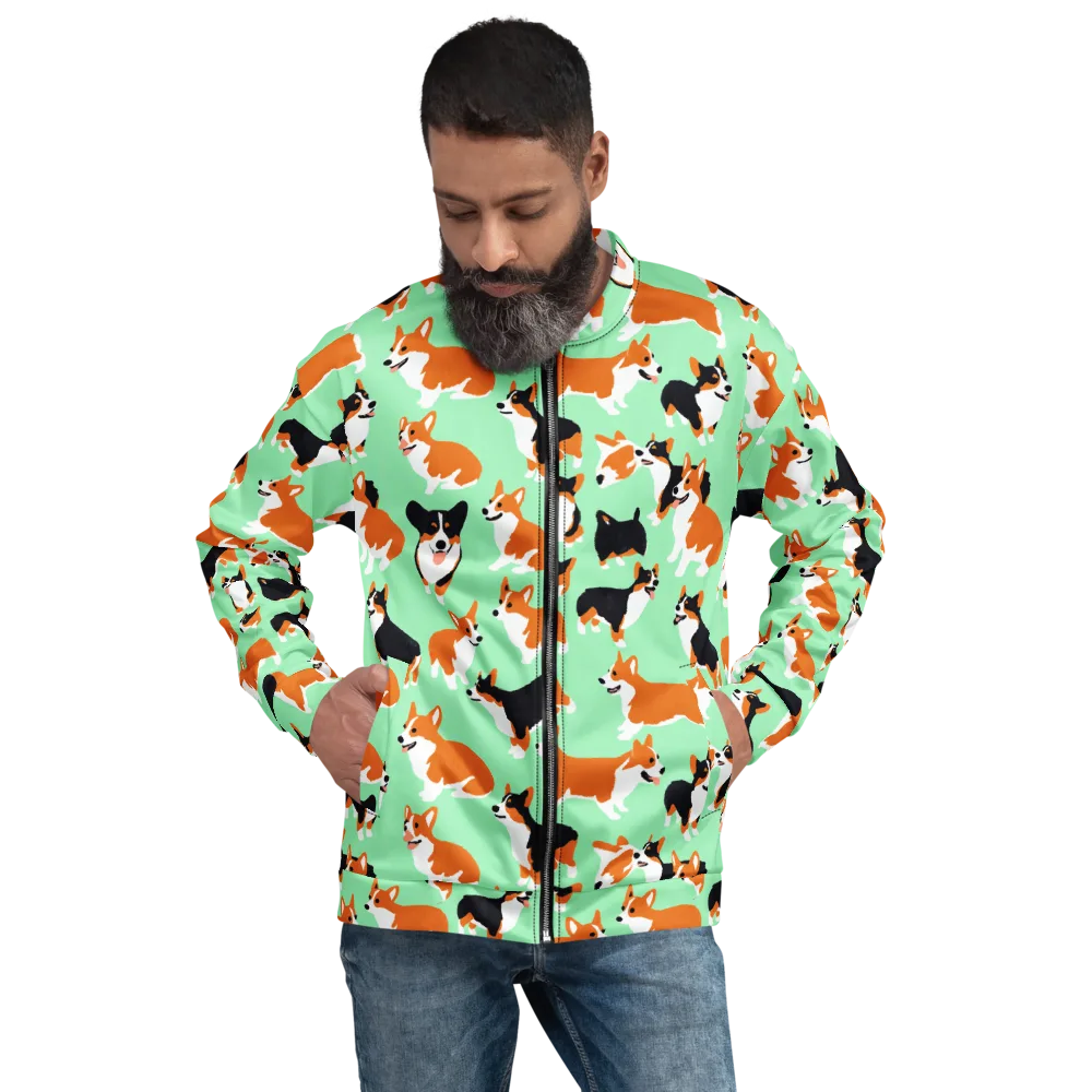 Minted Corgis on Bomber Jacket — Front