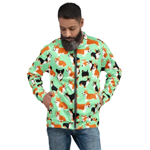 Minted Corgis on a Bomber Jacket