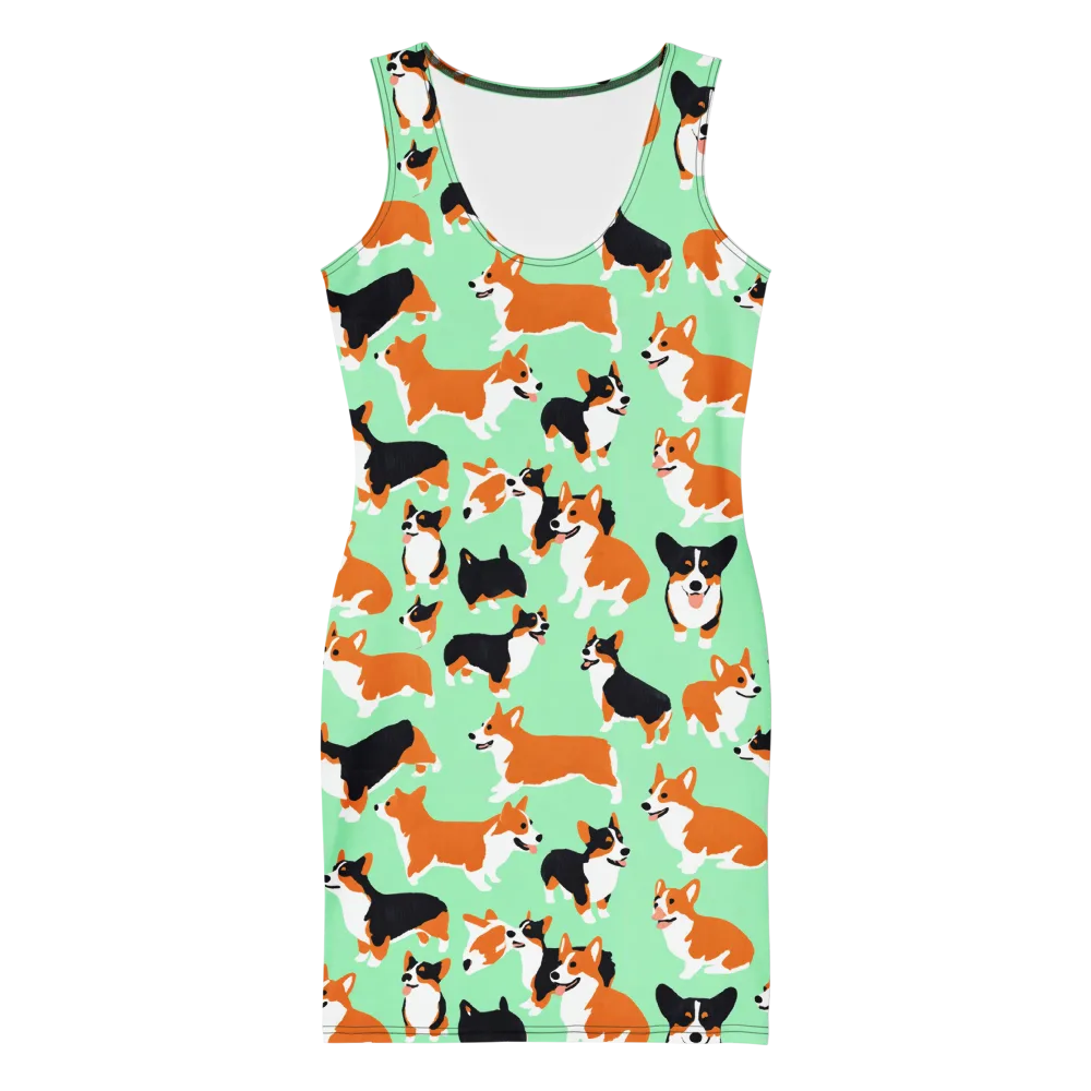 Minted Corgis on Bodycon Dress — Front