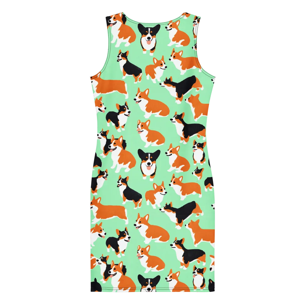 Minted Corgis on Bodycon Dress — Back