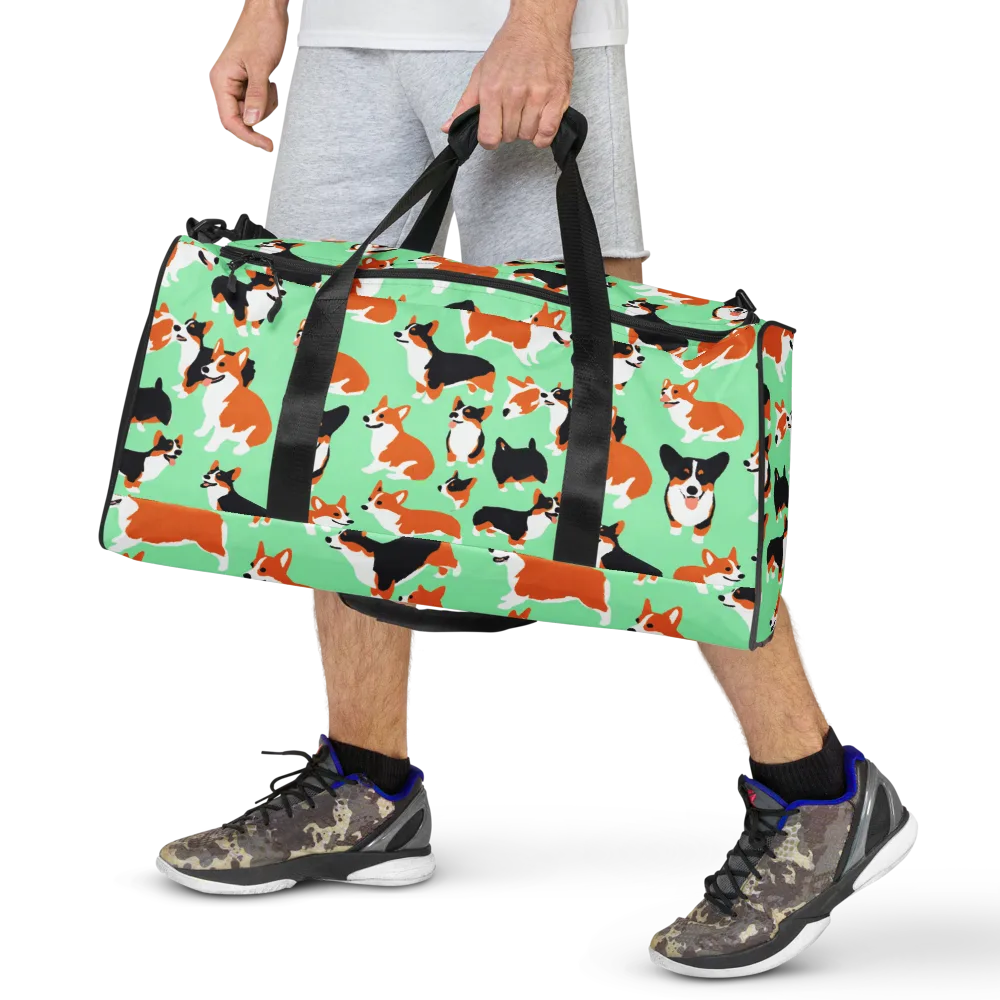 Minted Corgis on Duffle Bag — Front